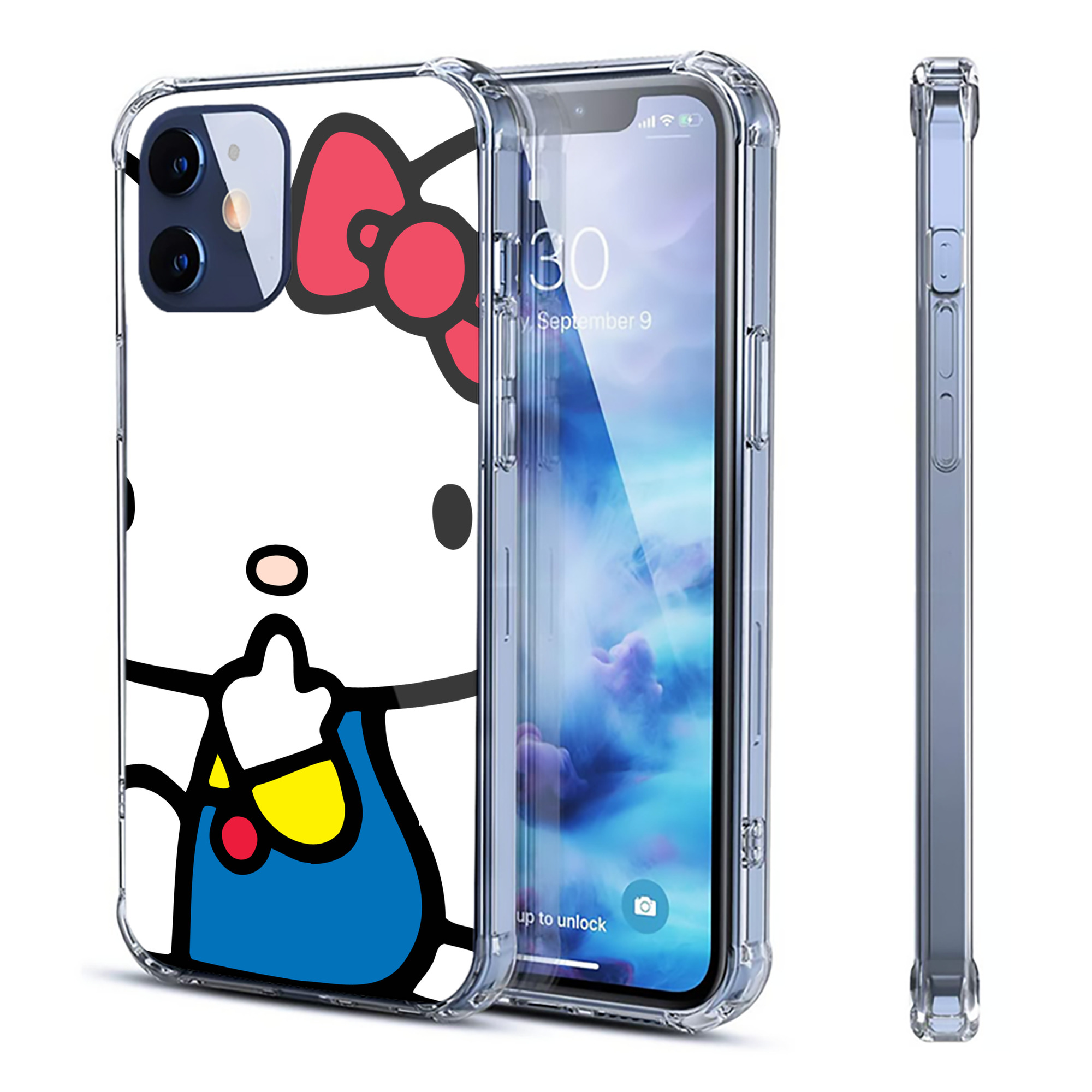 （画像用） Hello Kitty ハローキティ 【iPhone 12シリーズ対応】透明スマホケース（クリアソフトケース）